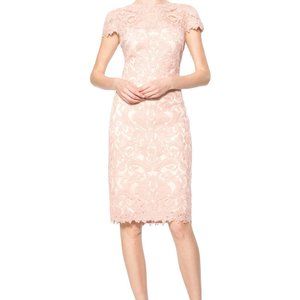 Knee-length Tasahi Shoji Embroidered Blush / Light Pink Cocktail Dress